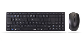 RAPOO set klávesnice+myš 9300M, Wireless Multi-Mode Slim Mouse and Ultra-Slim Keyboard, černá