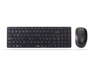 RAPOO set klávesnice+myš 9300M, Wireless Multi-Mode Slim Mouse and Ultra-Slim Keyboard, černá