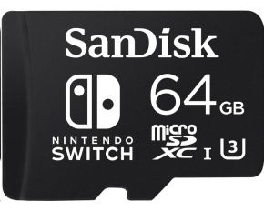 SanDisk MIcroSDXC karta 64GB for Nintendo Switch (R:100/W:90 MB/s, UHS-I, V30, U3, C10, A1) licensed Product