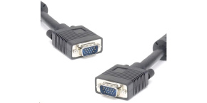 PREMIUMCORD Kabel VGA propojovací 15m HQ (HD15M/M, DDC2, 3x Coax + 8 žil, feritová jádra)