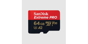 SanDisk micro SDXC karta 64GB Extreme PRO (200 MB/s Class 10, UHS-I U3 V30) + adaptér