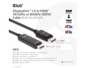 Club3D kabel DP 1.4 na HDMI, 4K120Hz nebo 8K60Hz HDR10, M/M, 3m