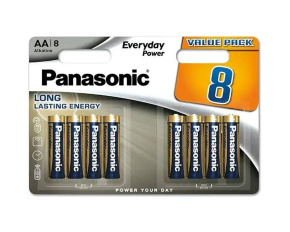 Panasonic Alkalická baterie LR6EPS/8BW Everyday Power (Blistr 8 ks)