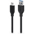 GENIUS nabíjecí kabel ACC-A2CC-3A, 100cm, USB-A na USB-C, 3A, QC3.0, opletený, černý