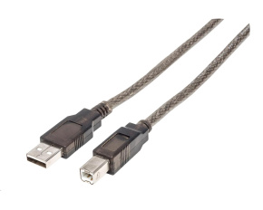 MANHATTAN Kabel USB-A na USB-B, 15m, černá