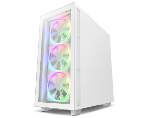 NZXT skříň H7 Elite Edition / ATX / 4x120mm (3xRGB) fan / USB-C /2x USB/ proskl. bočnice / proskl. přední panel / bílá