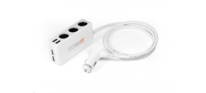 Technaxx nabíječka do auta, 4x USB port (2x 1A, 2x 2,4A), 3x zásuvka 12 V