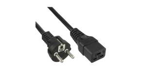 PremiumCord kabel síťový k počítači 230V 16A 1,5m  IEC 320 C19 konektor