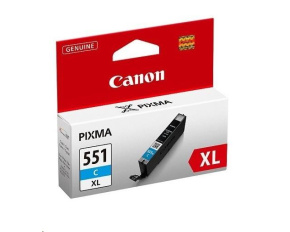 Canon CARTRIDGE CLI-551C XL azurová pro Pixma iP, Pixma iX, Pixma MG a Pixma MX 6850, 725x, 925, 8750 (695 str.)