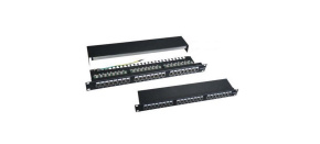 19" Patch panel XtendLan 24port, STP, Cat5E, duální svorkovnice, černý