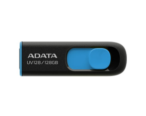 ADATA Flash Disk 128GB UV128, USB 3.1 Dash Drive (R:90/W:40 MB/s) černá/modrá