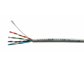 UTP kabel LYNX REELEX AIR, Cat5E, drát, PVC, Eca, šedý, 305m