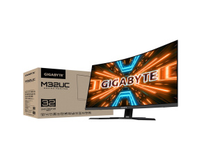 GIGABYTE LCD - 31.5" Gaming monitor M32UC, Prohnutý VA1500R, 3840 x 2160 UHD, 144Hz, 3000:1, 350cd/m2, 1ms, 2xHDMI, 1xDP