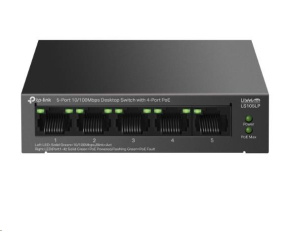 TP-Link LiteWave switch LS105LP (5x100Mb/s, 4xPoE, 41W, fanless)