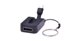 PREMIUMCORD Adaptér USB 3.1 Typ-C male na DisplayPort female,zasunovací kabel a kroužek na klíče