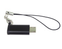 PremiumCord Adaptér USB-C konektor female - USB 2.0 Micro-B/male, černý s očkem na zavěšení