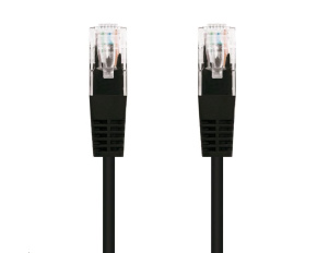 C-TECH kabel patchcord Cat5e, UTP, černý, 1m