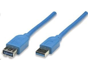 MANHATTAN Kabel USB 3.0 A-A prodlužovací 2m, modrý