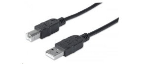 MANHATTAN Hi-Speed USB Device Cable, Type-A Male to Type-B Male, 0,5m, Black