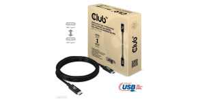 Club3D kabel USB4 Gen2x2 Typ-C, Oboustranný USB-IF Certifikovaný data kabel, Data 20Gbps, PD 240W(48V/5A) EPR M/M 2m