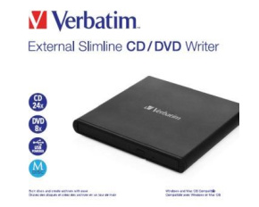 VERBATIM externí mechanika Slimline CD/DVD Writer USB - without NERO