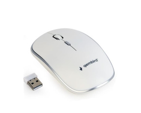 GEMBIRD myš MUSW-4B-01, bílá, bezdrátová, USB nano receiver