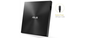 ASUS DVD ZenDrive SDRW-08U9M-U BLACK, External Slim DVD-RW, USB Type-C/Type-A, M-DISC