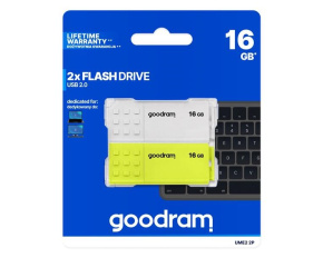 GOODRAM Flash Disk 2x16GB UME2, USB 2.0, bílá, žlutá