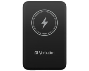 VERBATIM Powerbanka Charge 'n' Go, Magnetická, 10000 mAh, USB-C, Černá