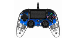 Nacon Wired Compact Controller - ovladač pro PlayStation 4 - průhledný modrý