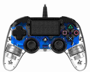 Nacon Wired Compact Controller - ovladač pro PlayStation 4 - průhledný modrý