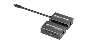 PremiumCord USB-C na HDMI extender přes patch kabel Cat5e/6/6a 4K@60Hz na 60m