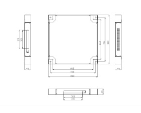 LEXI-Net podstavec s filtrem pro stojanový rozvaděč 800x800, šedý