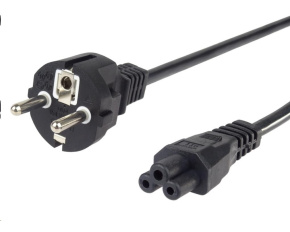 PREMIUMCORD Kabel napájecí 230V pro NTB 2m (3pin C5, trojlístek, "Mickey Mouse")