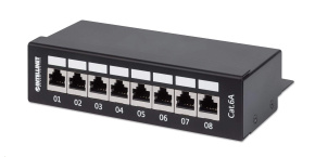 Intellinet Patch panel 8 port Cat6A, stíněný FTP, černý, stolní