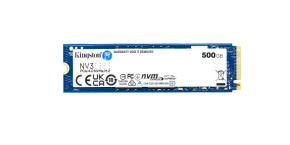 Kingston SSD 500GB NV3, M.2 2280, NVMe PCIe Gen4x4, (R: 5000MB/s; W: 3000MB/s)