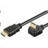 PremiumCord HDMI High Speed+Ethernet kabel, zlacený zahnutý konektor 270° 2m